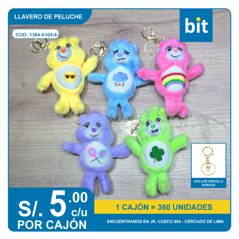 📦 LLAVERO DE PELUCHE COD:  1384-0105-6 CJN X 360 UNDS