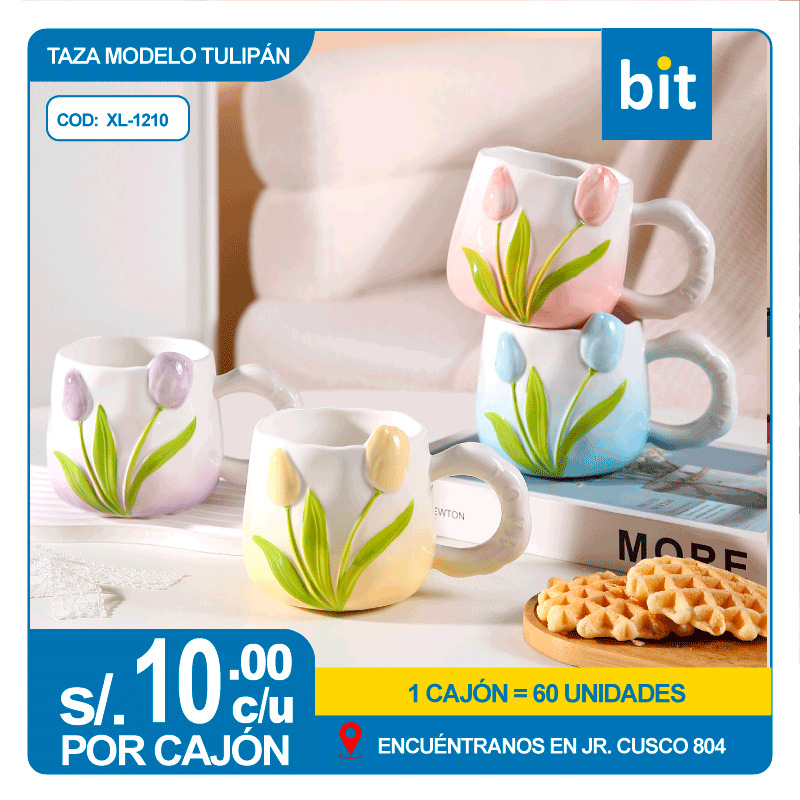 📦 TAZA MODELO TULIPAN COD: XL-1210 -- CJN  60 UNDS