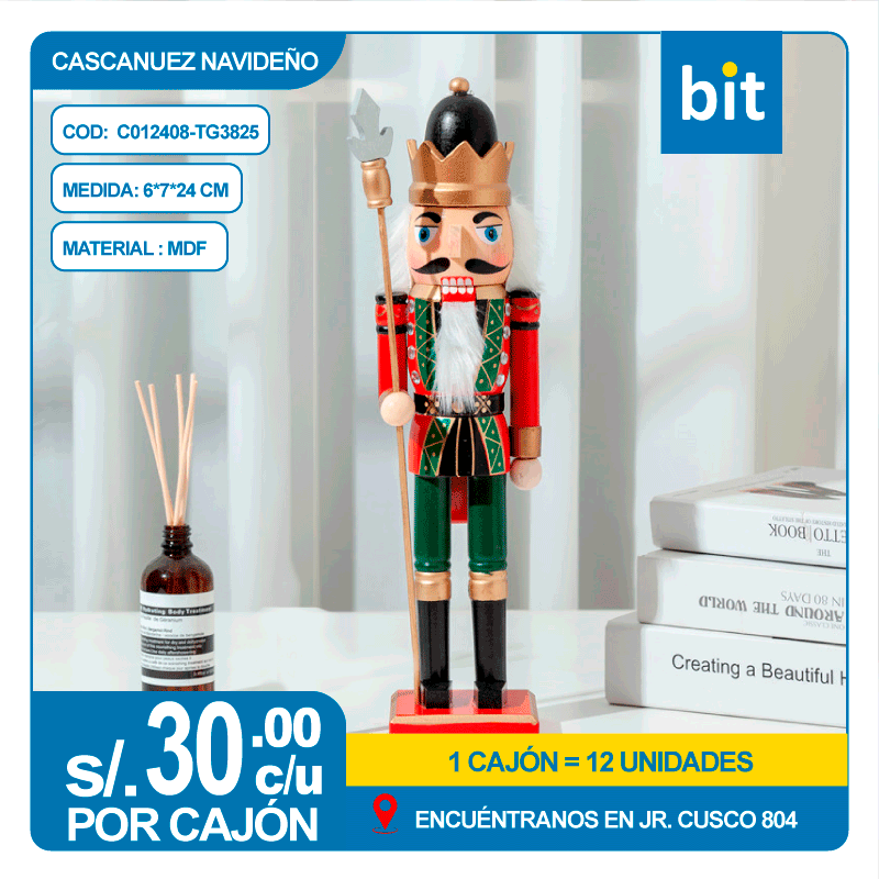 📦 CASCANUEZ NAVIDE?O DE MDF COD: C012408-TG3825 -- CJN  12 UNDS