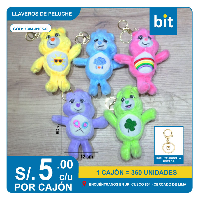 📦 LLAVERO DE PELUCHE COD: 1384-0105-6 -- CJN 360 UNDS