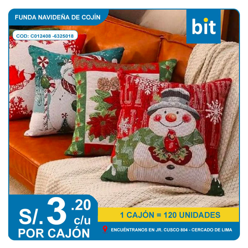 📦 FUNDA NAVIDE?A DE COJIN COD: C012408-6325018 -- CJN  120 UNDS