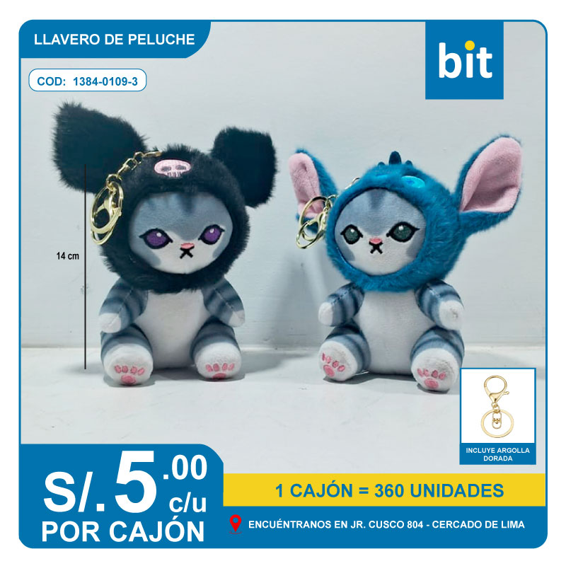 📦 LLAVERO DE PELUCHE COD: 1384-0109-3 -- CJN 360 UNDS