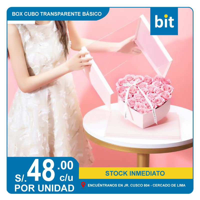 BOX CUBO TRANSPARENTE BÁSICO - STOCK INMEDIATO