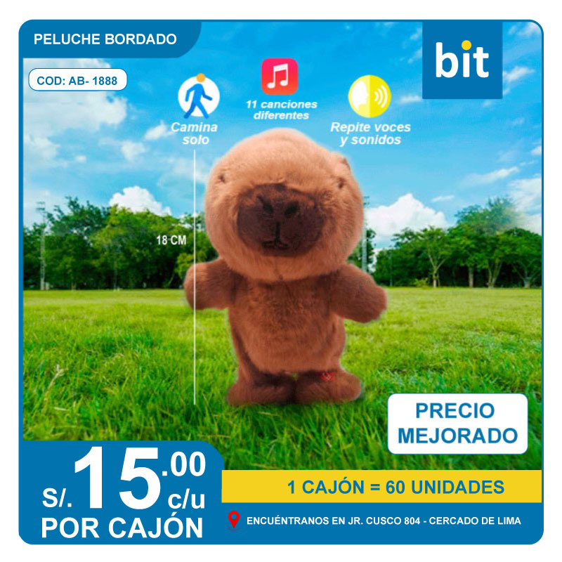 📦 101004 - PELUCHE BORDADO COD:AB-1888 -- CJN X 60 UNIDPCS