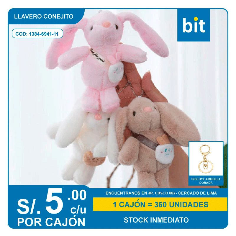 📦 C01-1384-6941-11-LLAVERO CONEJITO -- CJN 360 UNDS