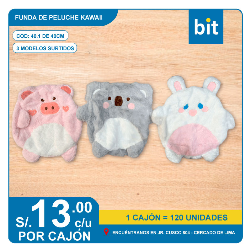 FUNDA DE PELUCHE KAWAII COD: 40.1 DE 40CM