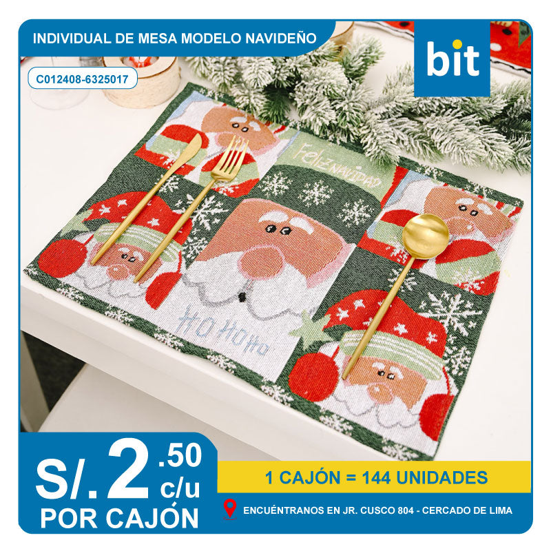 INDIVIDUAL DE MESA  MODELO NAVIDEÑO COD: C012408-6325017